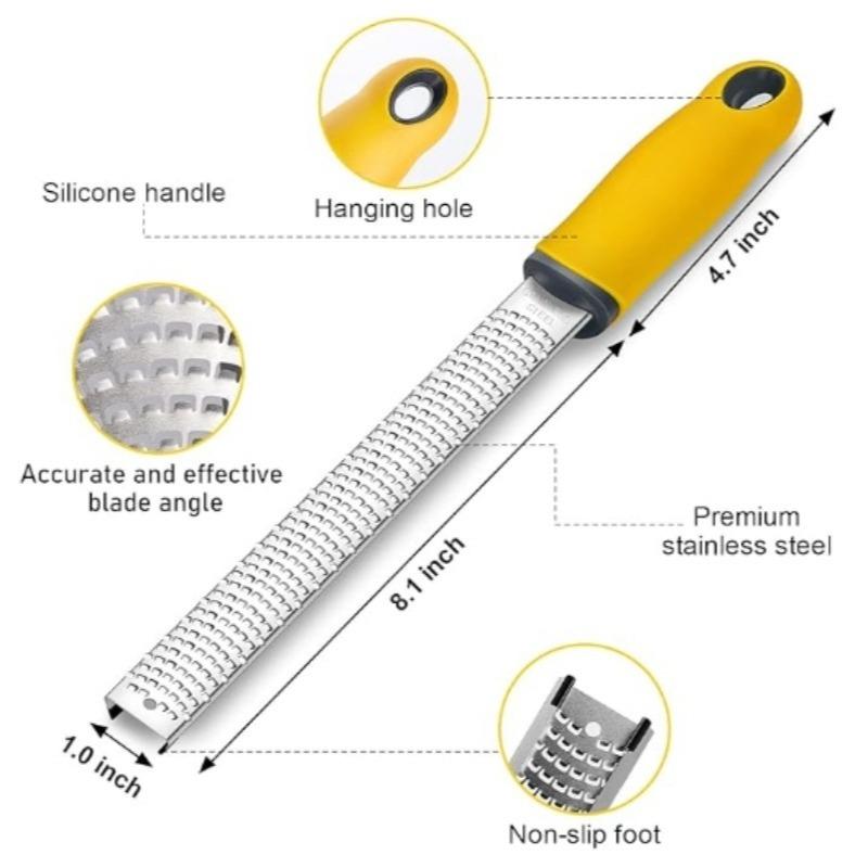 Stainless Steel Cheese Grater Lemon Zester with Cover Cheese Lemon Fruit Chocolate Grater with Nonslip Handle Kitchen Gadget 4