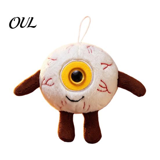 Portable Plush Toy Halloween Eyeball Keychain, Funny Scary Eye Stuffed Pendant Window Hanging Decoration for Backpack, Spooky Mini Doll Bag