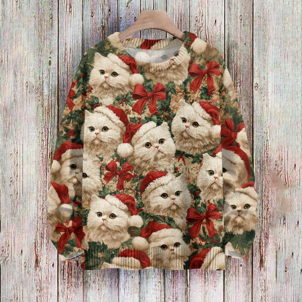 Christmas Sweatshirts For Women Knit Sweater Cute Shirt Fall Crewneck Pullover Tops