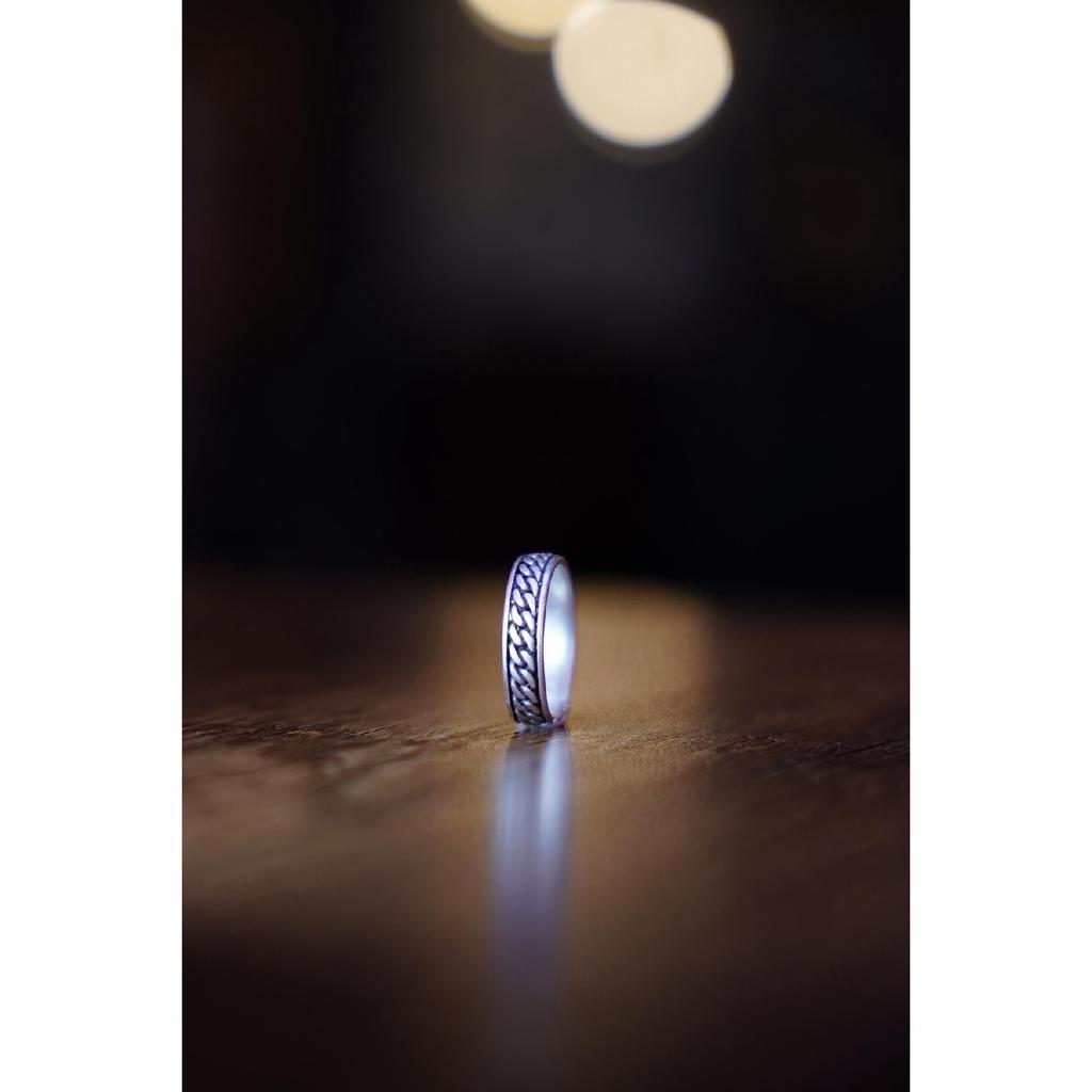 Цепочка обручальное кольцо Модель унисекс Регулируемое посеребренное кольцо