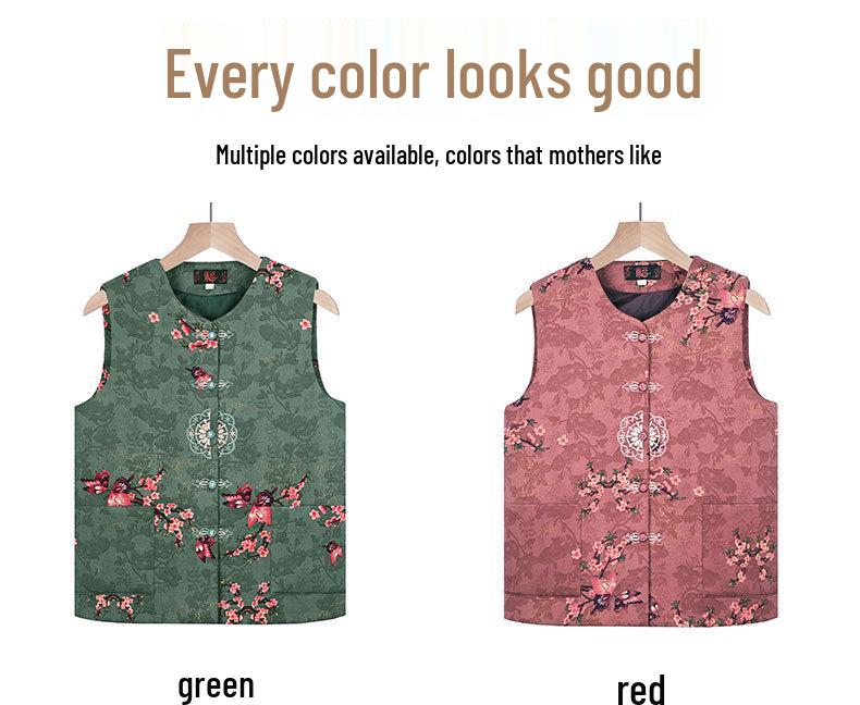 Женский кардиган без рукавов для пожилых - Жилет для бабушки большого размера на весну/осень