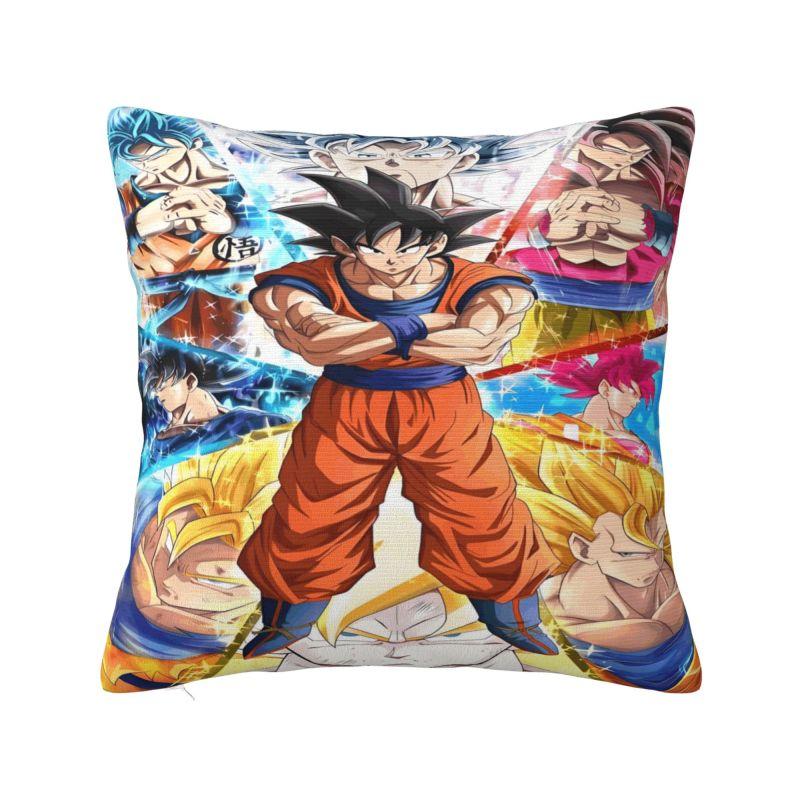 Custom Luxury Dragons Ball Goku Cushion Cover Velvet Anime Manga Pillow Case