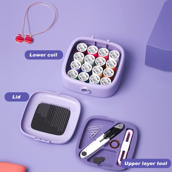 1 комплект магнитной швейной коробки с 20 иглами, 16 ножницами для ниток, наперстком для ленты