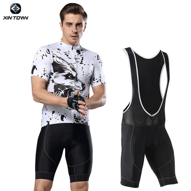 XINTOWN Mens Cycling Bib Shorts Set Road Bike Riding Jersey Sportswear