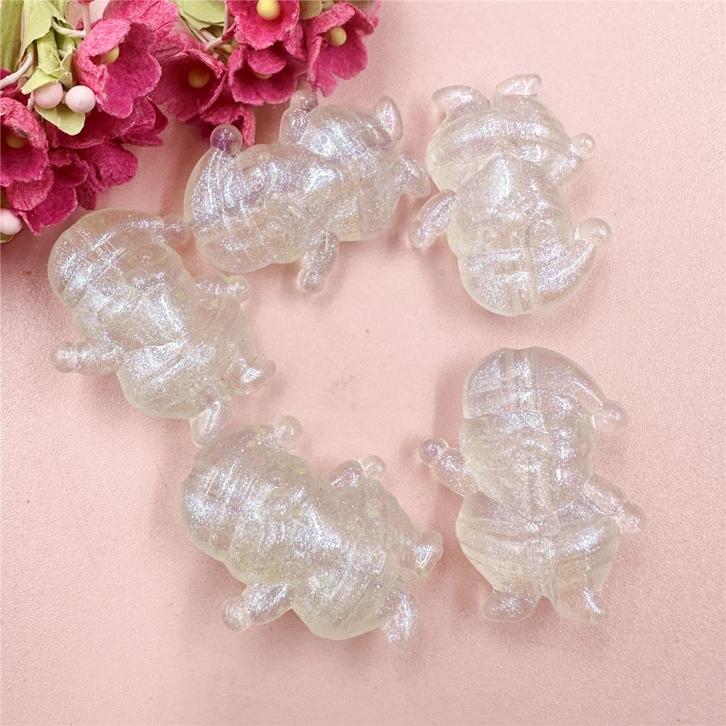 5pcs 25*30mm Acrylic Transparent UV Colorful Christmas Dwarfs Beads DIY Jewelry Accessories For Bracelet Earring Making