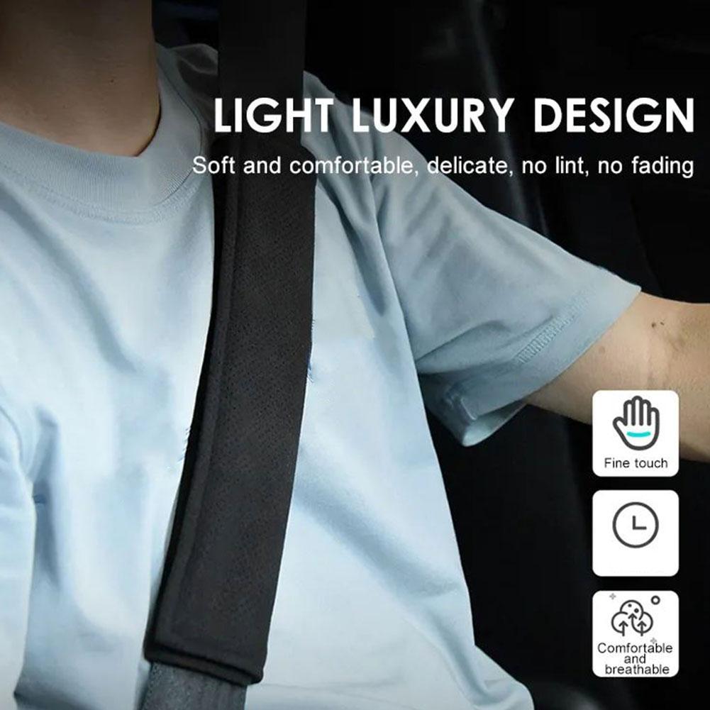 New 2pcs Car Seat Belt Cover Terylene Seat Belt Shoulder Decoration Shoulder Soft Pad Cushion Protector Auto Guard Interior U1I1