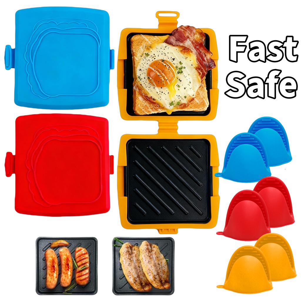 Микроволновая Сэндвичница Духовка Тостер для Быстрого Завтрака Хлеб Стейк Сосиски Противень Пищевой Кухонный Тост Гриль Сковорода