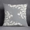 Gray Low White Flower Pattern Home Decoration Pillowcase Square Pillowcase Home Office Decoration Cushion Cover