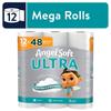 Ultra 2-Ply Toilet Paper 12 Mega Rolls 320 Sheets Soft Strong Septic Safe Perforated Unscented Bathroom Essential Bulk Supply