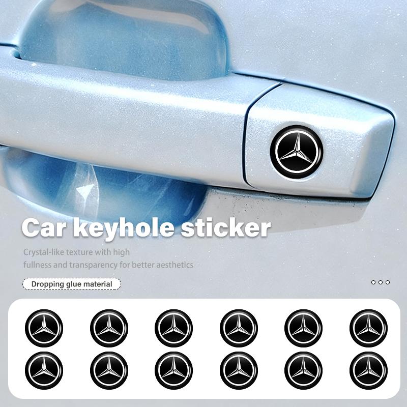 AABGW1 For Benz 14mm Car Key Stickers Remote Control Keyfob Case Emblem Decorat Accessory Exclusive AMG W124 W203 W204 SPRINTER V CLASS
