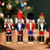 4 Pieces Christmas Hanging Decorations Accessories Nutcracker Pendant Party Supplies Wooden