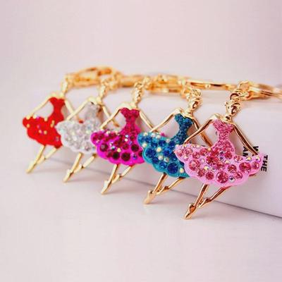 Брелок для женских сумок Coolxi Rhinestone Ballet Girl - элегантный ювелирный аксессуар 027