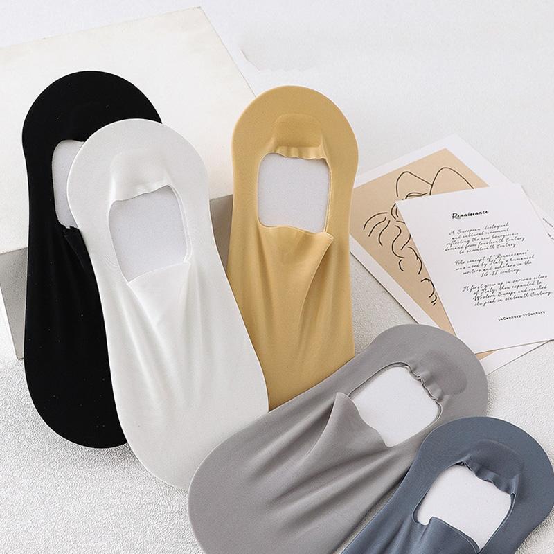 Новые летние невидимые носки для мужчин из нейлона Ice Silk нескользящие носки без следов повседневные дышащие классические мужские носки дышащие