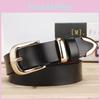 Color Simple Solid Leather Waist Belt Metal Pin Buckle Street Decoration Girl