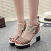 Fashion Summer New All-match Wedge Heel Fish Mouth Women's Shoes Super High Heel Sandals Platform Height Increase Sandals