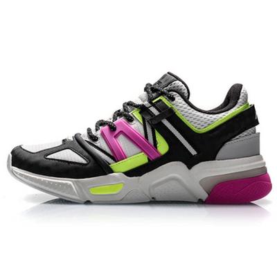 Li Ning Легкие классические повседневные туфли женские кроссовки шампанского-белого цвета AGCQ188-1