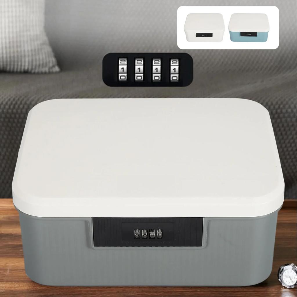 Вместительный запираемый багажник для хранения 9 л Запираемый багажник для хранения для файлов Органайзер для документов Двухслойный ящик для хранения с паролем Запирающийся ящик