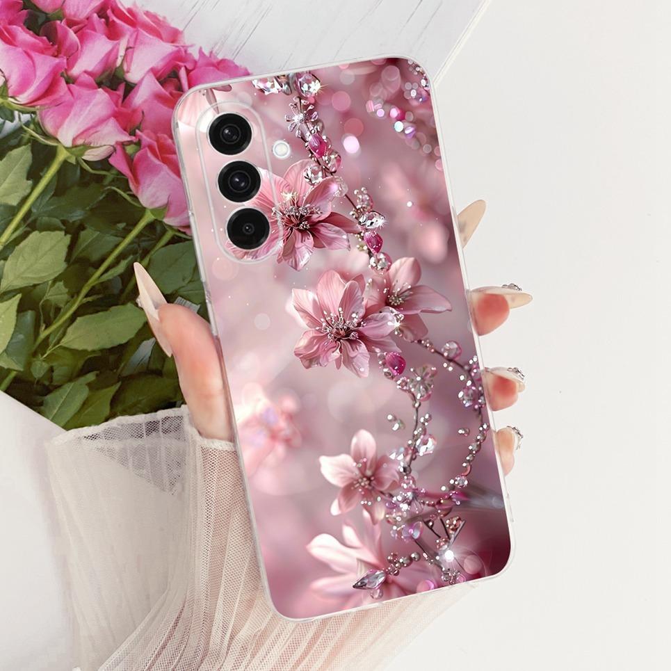 Luxury Flower Butterfly Bow Pattern Casing For Samsung Galaxy A36 A16 A06 4G 5G Back Cover Clear Soft Silicone Phone Case