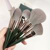 14Pcs Pro Makeup Brush Set - Soft Nylon Bristle Resin Rod Palm Brush Design for Flawless Foundation Eye Shadow Brow Application