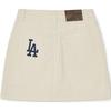 Новые джинсовые мини-юбки MLB Varsity Los Angeles Dodgers женские темно-кремовые 3FDSV0144-07CRD