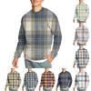 Мужская повседневная мода удобная клетчатая круглая горловина пуловер толстовка свитшот