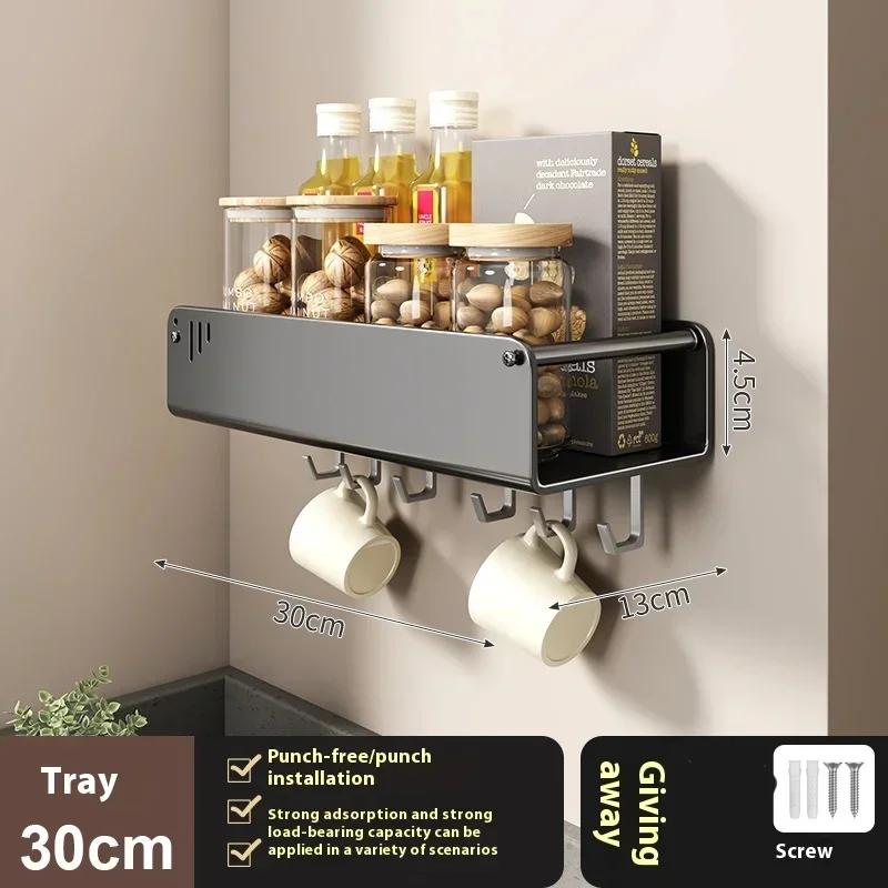 Shelf Wall-mounted Spice Storage Rack Kitchen Acceesories Rack Kitchen Knife Holder Hanging Hook Shelf Rack Organizer