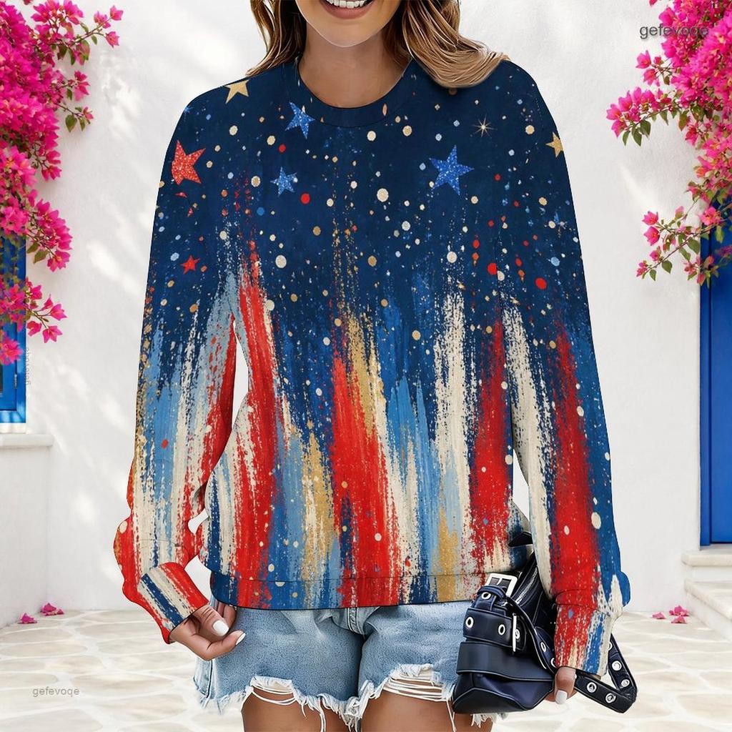 Womens Plus Size Crew Neck Sweatshirt Soft Loose Long Sleeve Casual Leisure Street Daily Pullover