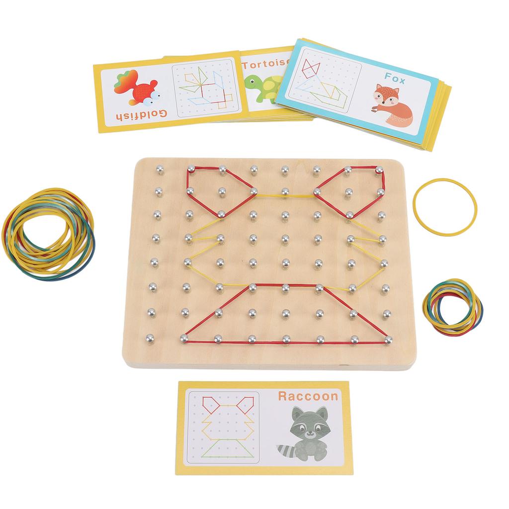 Wooden Geoboard Montessori Toys Graphical Learning Educational Toys for Baby Toddlers Boys Girls