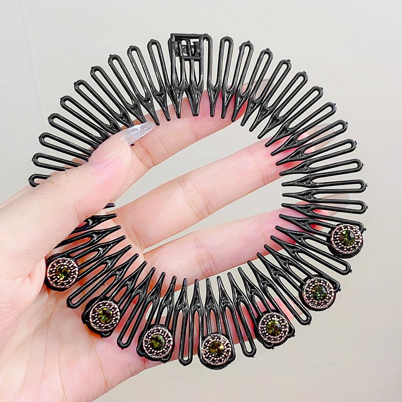 Plastic Full Circle Stretch Flexible Comb Teeth Headband Hair Hoop Band Clip Hairband for Face Washing Fixed Hair Accessories