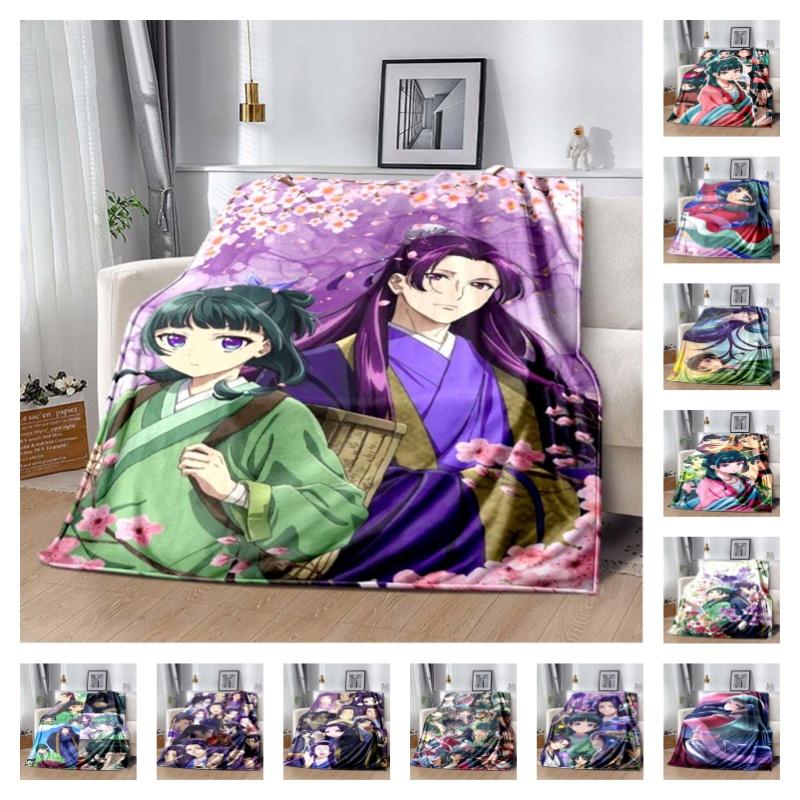 The Apothecary Diaries Maomao Jinshi Cherry Blossom Flannel Throw Blanket Soft Plush Blanket for Sofa Bed Anime Girls Home Decor Gift