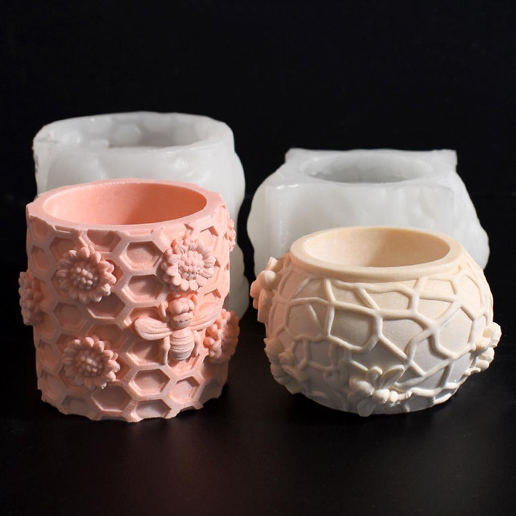 Креативные силиконовые формы Сотовая тема Формы для хранения Формы для стаканов для свечей Подходят для ручного изготовления стаканов для свечей