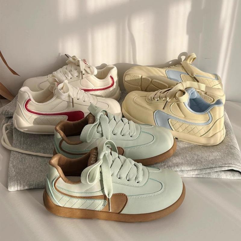 New Four Seasons Women's Shoes Fashion Splicing Classic Retro Student Casual Breathable Sports Little White Board Shoes