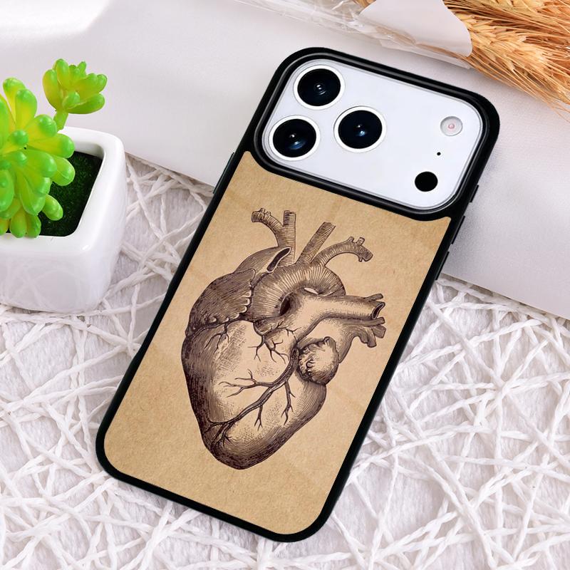 Чехол для телефона с анатомией человеческого сердца для iPhone 17 Air 16 15 11 12 14 13 Pro Max Ударопрочный чехол