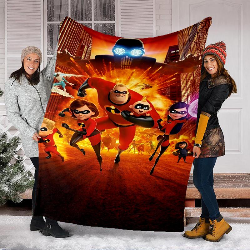 Incredibles Theme Printed Blanket Perfect For Couch Bed Travel Outdoor Use Machine Washable Cozy Durable