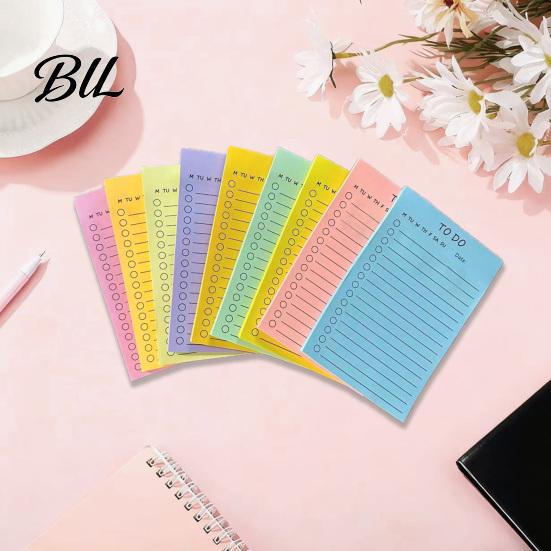 Organizing Tools for Homework Lined Fluorescent Sticky Notepad, To-do Lists with Check Boxes Page Markers Students Multi-colored Adhesive Notes,