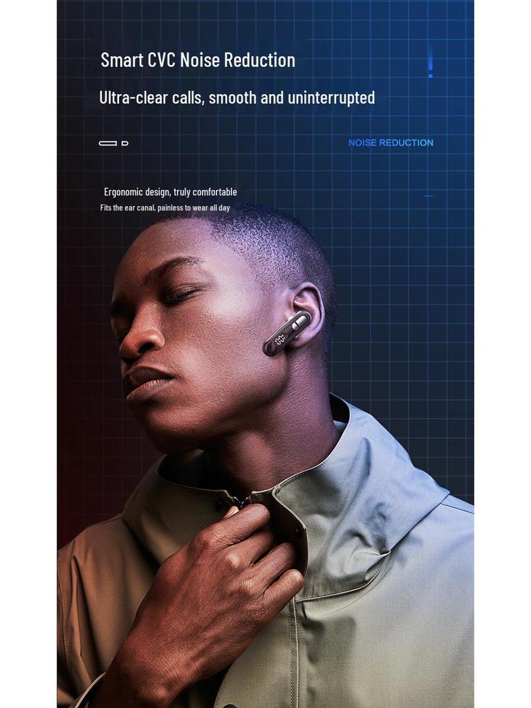 Новая беспроводная Bluetooth-гарнитура с одним наушником, цифровым дисплеем и ушным крючком, долгий режим ожидания, универсальная совместимость.