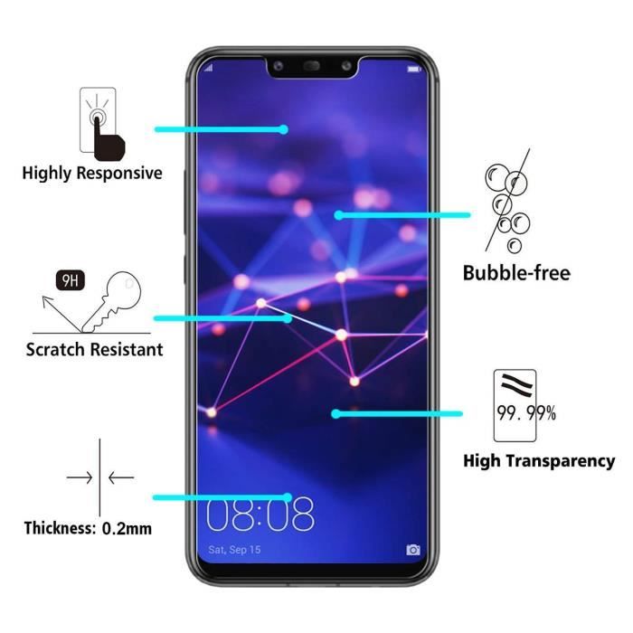 Закаленное Стекло Huawei MATE 20 LITE - Защитная Пленка Стекло на Экран Ультра Прочное [Phonillico®]