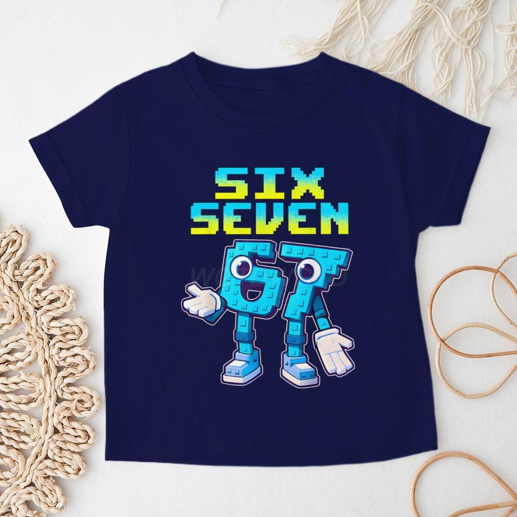 Шесть Семь Футболка Смешной Итальянский Маразм Мем Игровые Детские Футболки 67 Шесть Семь Мода Итальянский Маразм Мальчик Девочка Хлопок Y2K Топы