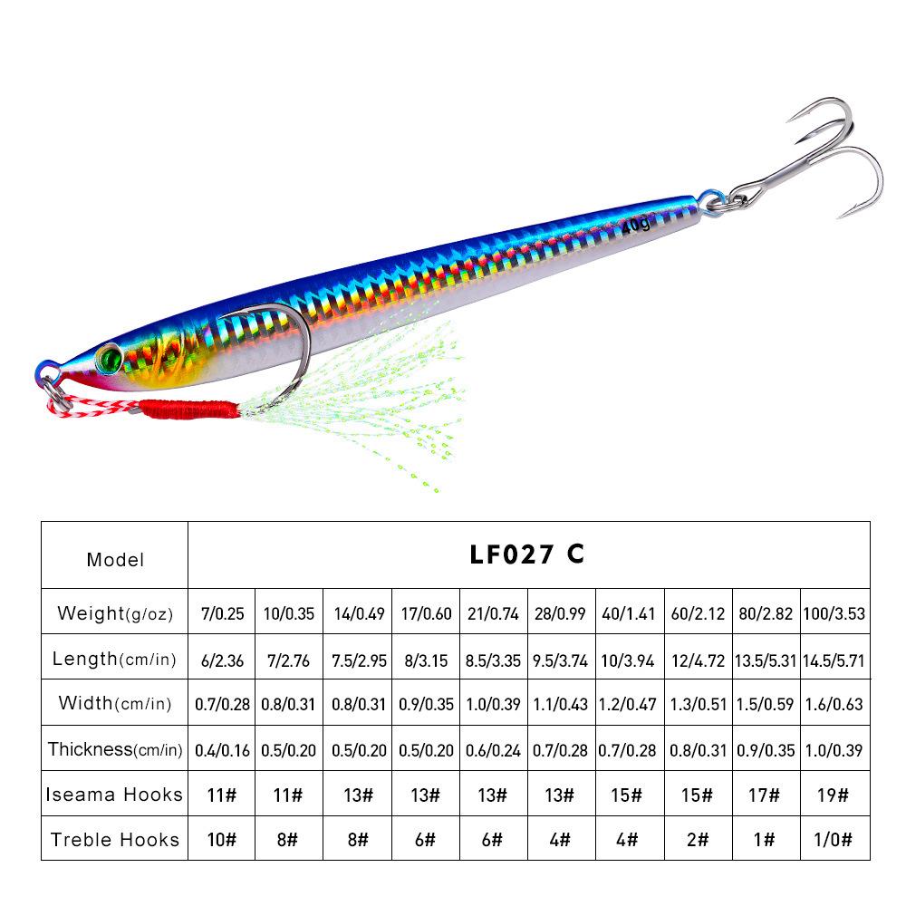 Sea Fishing Metal Lure, 5-color Hook, Iron Plate Fake Lure, Night Light Lure, Biomimetic Lure, Fishing Gear