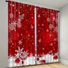2pcs Set Christmas Curtains - Festive Snowflake & Ball Design, Polyester Digital Print, Rod Pocket for Easy Hanging