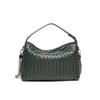 Handwoven Genuine Lamb Leather Pillow Bag Women Medium Size Crossbody Tote With Chain Strap Daily Use