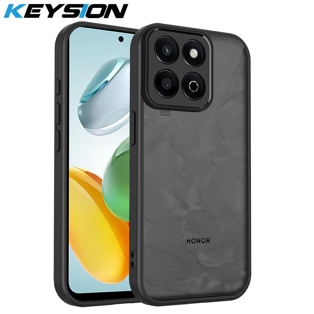 KEYSION Матовый полупрозрачный черный чехол для телефона HONOR X7d 5G Силикон+ПК Прозрачная противоударная задняя крышка для Honor 400 Smart 5G