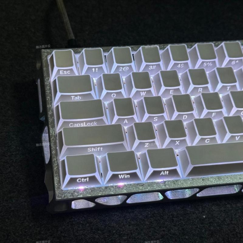 137 клавиш PBT Double Shot Боковая печать Колпачки для клавиш Для 61 64 68 75 84 87 96 98 100 104 108 клавиш Механическая клавиатура Боковая подсветка