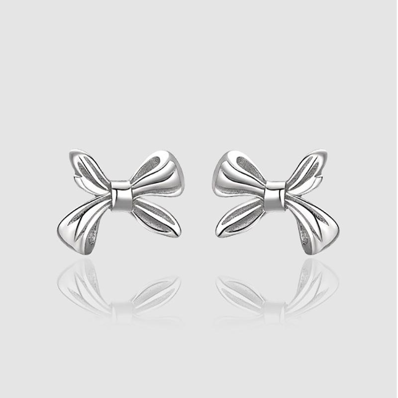 Серьги-гвоздики в форме банта Женственность Легкая Роскошь Нишевый Дизайн Осенние и Зимние Серьги