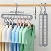 1pc Heavy-Duty Foldable 9-Hole Plastic Hangers - Space-Saving, Closet Organization, Room, Wardrobe, Home, and Dormitory Storage Solution