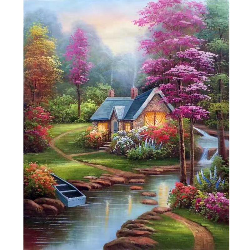 DIY Waterfall 5D Diamond Painting Full Round Drill Mosaic Rhinestones Landscape Diamond Embroidery Cross Stitch Home Decor Gift