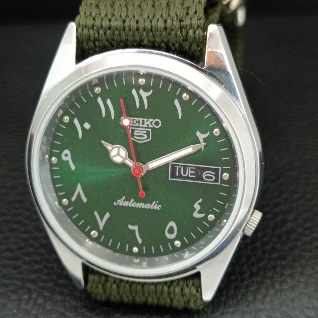 АВТОМАТИЧЕСКИЕ ВИНТАЖНЫЕ ОТРЕСТАВРИРОВАННЫЕ МУЖСКИЕ ЧАСЫ SEIKO 5 ЯПОНИЯ ЗЕЛЕНЫЙ ЦИФЕРБЛАТ a445841-1