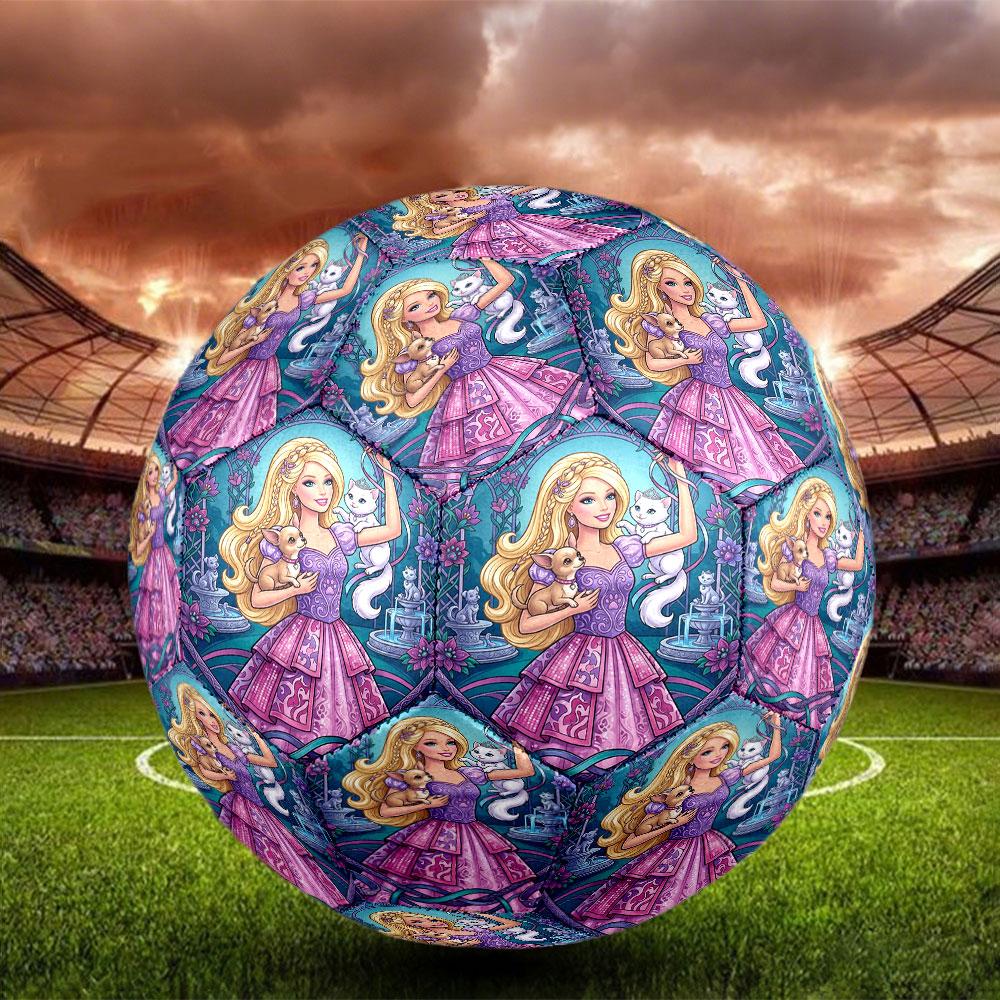 Barbie Print Size 5 Soccer Ball, Standard Match Football for Sports Game and Team Practice, Ideal Gift for Soccer Fans