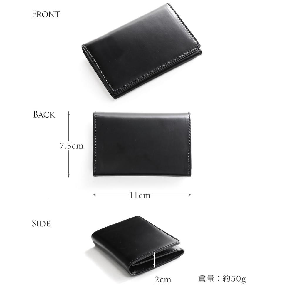 Sankyo Shokai doob Лондон Мужской тонкий картхолдер из кожи кордована и лошадиной кожи (черный)