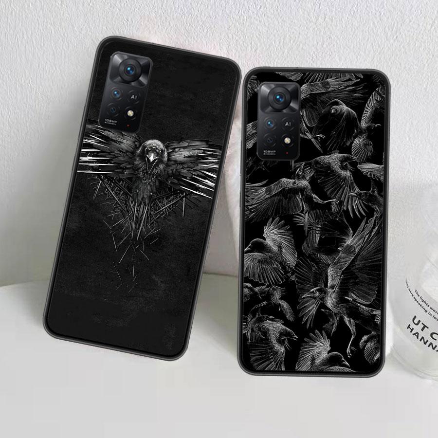 Чехол для телефона с рисунком черепа ворона для Xiaomi Redmi Note 12 Plus 12S 11 11T Pro 5G 11E 11S 4G 10 10S 9 9S 9T 8 8T 7 6 5 Cover S
